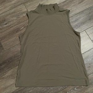 Athleta Mock Neck Tank Top GREEN SIZE MED